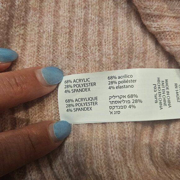 Soft Pink V-Neck Cardigan with Cutouts Small - Picture 7 of 7